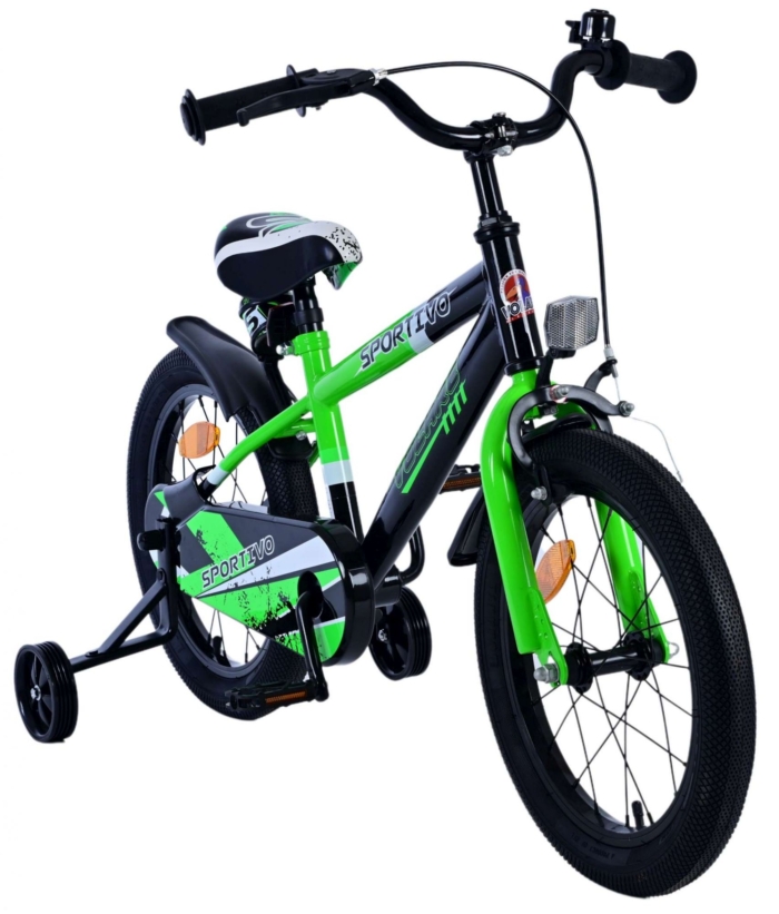 Volare Sportivo Kinderfiets - Jongens - 16 inch - Groen Zwart - Afbeelding 5