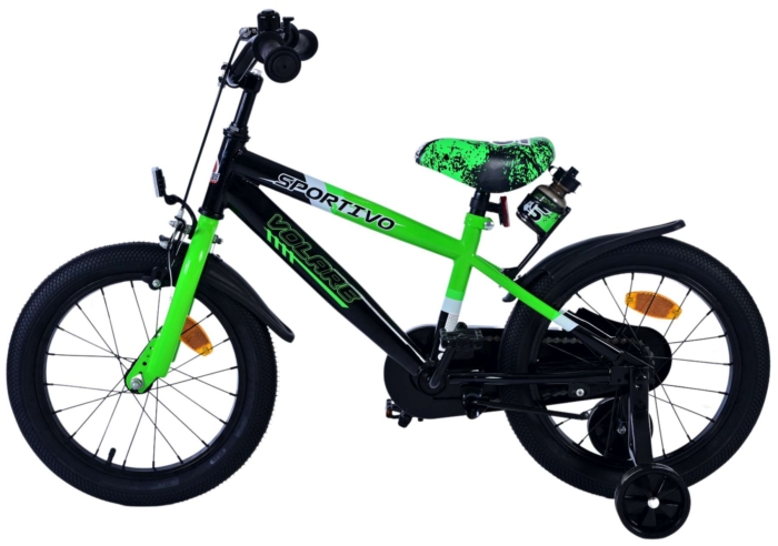 Volare Sportivo Kinderfiets - Jongens - 16 inch - Groen Zwart - Afbeelding 7