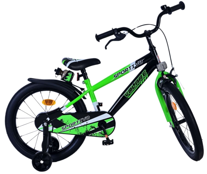 Volare Sportivo Kinderfiets - Jongens - 18 inch - Groen Zwart - Afbeelding 10