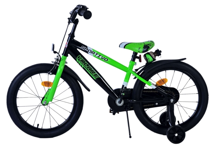 Volare Sportivo Kinderfiets - Jongens - 18 inch - Groen Zwart - Afbeelding 7