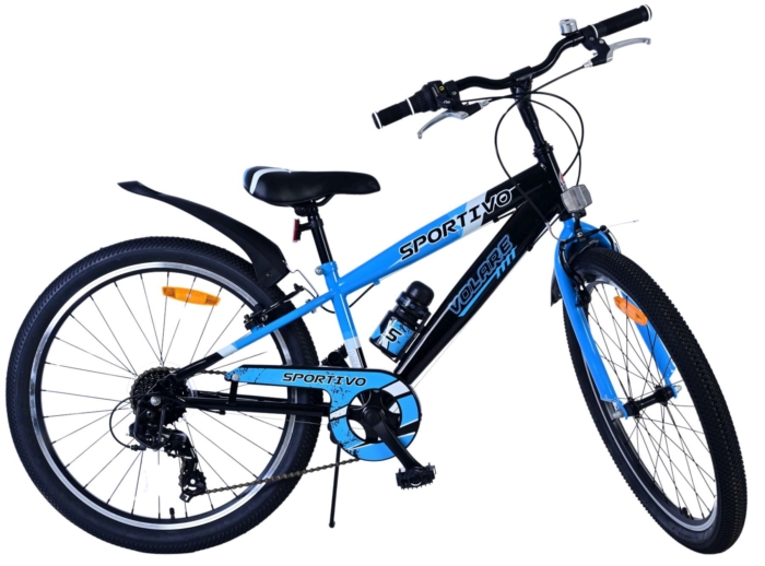 Volare Sportivo Kinderfiets - Jongens - 24 inch - 7 Speed - Zwart Blauw - Afbeelding 11