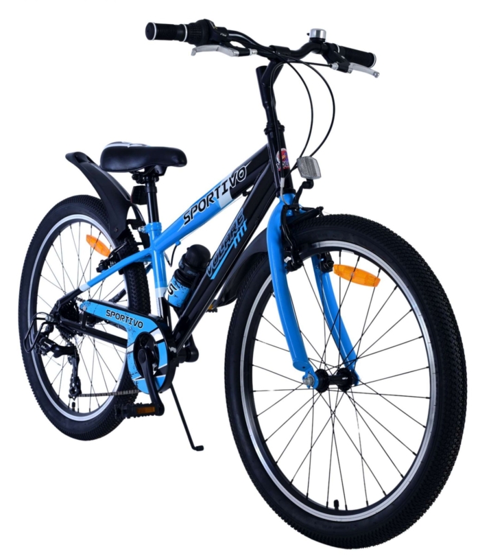 Volare Sportivo Kinderfiets - Jongens - 24 inch - 7 Speed - Zwart Blauw - Afbeelding 6