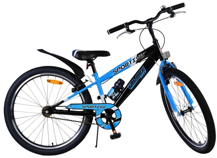 Volare Sportivo Kinderfiets - Jongens - 24 inch - Zwart Blauw - Twee Handremmen - Afbeelding 10