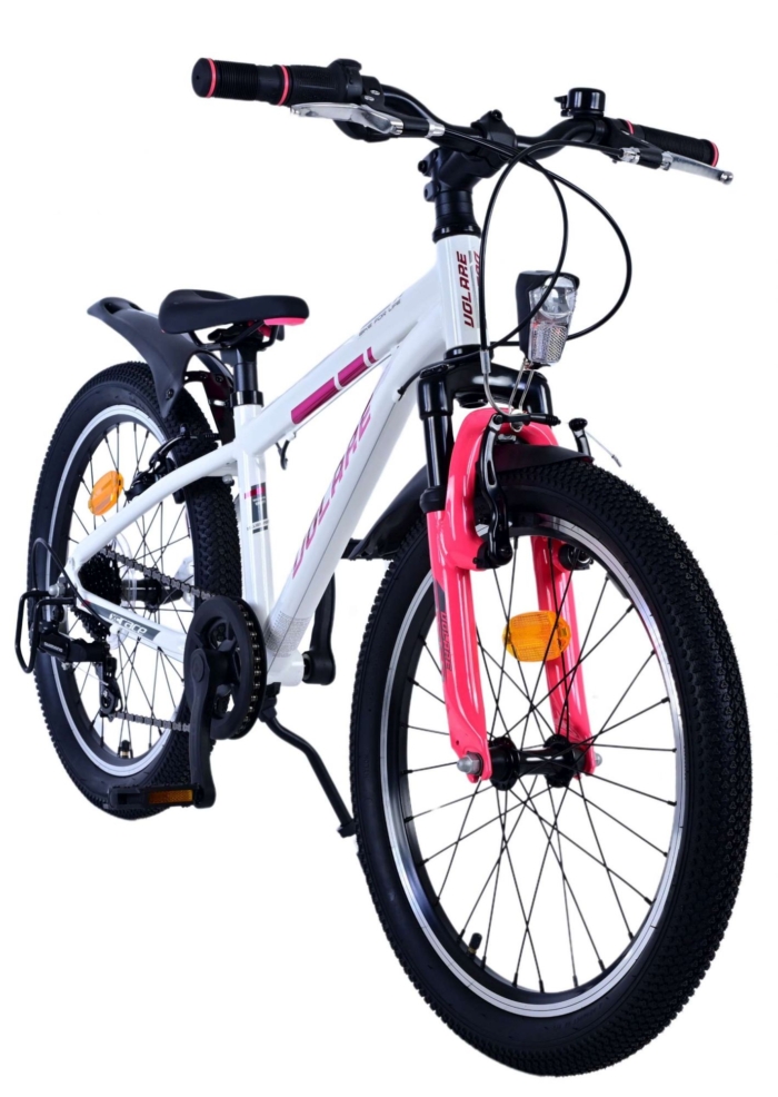 Volare XC Race Kinderfiets - 20 inch - 7 speed - Wit Roze - Afbeelding 6