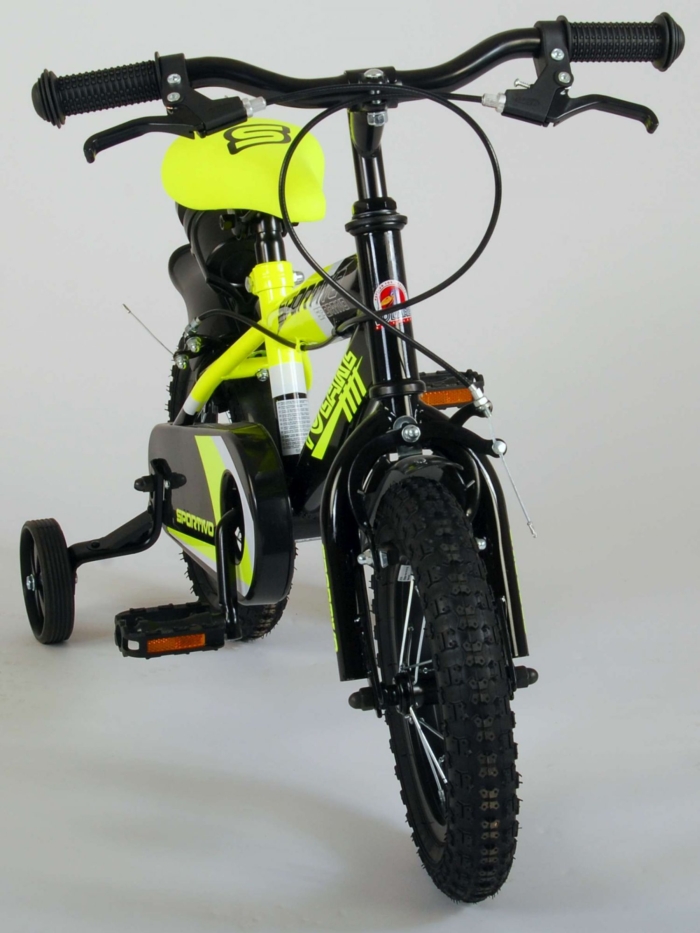 Volare Sportivo Kinderfiets - Jongens - 12 inch - Neon Geel Zwart - Twee Handremmen - 95% afgemonteerd - Afbeelding 10