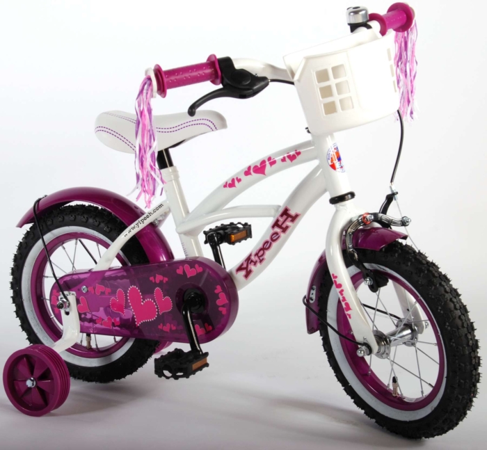 Volare Heart Cruiser Kinderfiets - Meisjes - 12 inch - Wit/Paars - Afbeelding 3