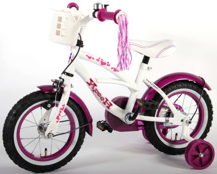 Volare Heart Cruiser Kinderfiets - Meisjes - 12 inch - Wit/Paars - Afbeelding 12