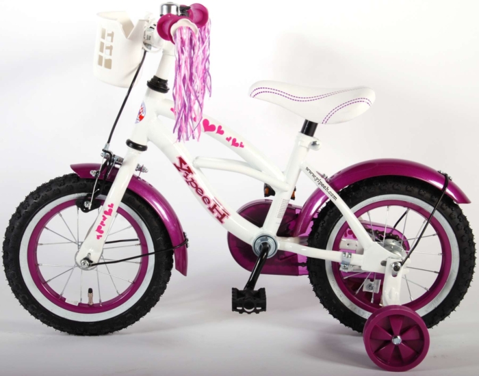 Volare Heart Cruiser Kinderfiets - Meisjes - 12 inch - Wit/Paars - Afbeelding 14