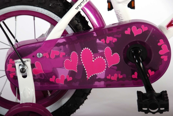 Volare Heart Cruiser Kinderfiets - Meisjes - 12 inch - Wit/Paars - Afbeelding 6