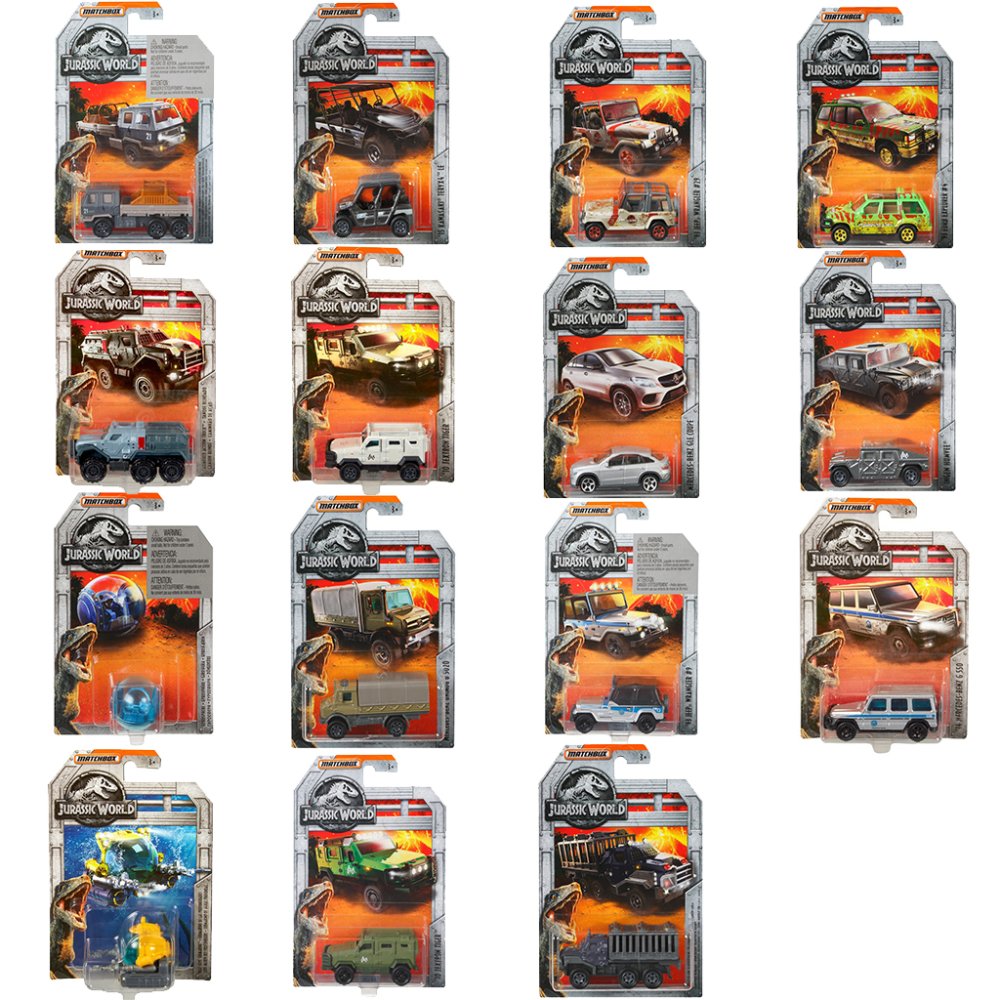 Jurassic World Matchbox Diecast Collectie  (Legacy & Movie) Assorti