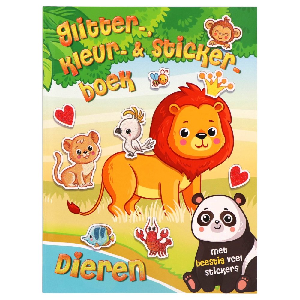 Luxe stickerboek met glitterstickers jungle